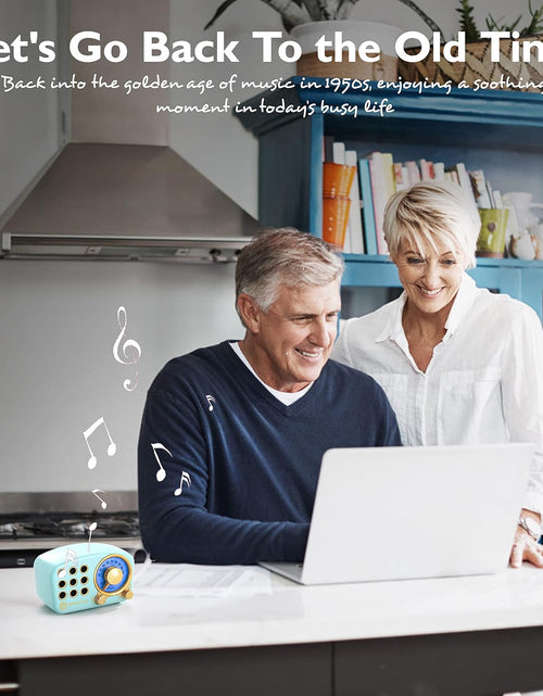 Load image into Gallery viewer, Retro Bluetooth Speaker, Vintage Radio- FM Radio with Old Fashioned Classic Style, Strong Bass Enhancement, Loud Volume, Bluetooth 5.0 Wireless Connection, TF Card and MP3 Player (Blue)
