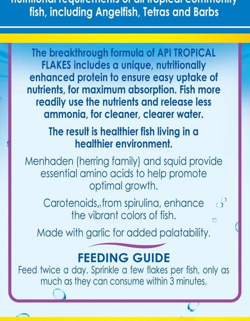 Load image into Gallery viewer, FISH FOOD FLAKES, Formulated to Help Fish More Readily Use Nutrients Which Means Less Waste and Clean, Clear Water, Feed up to Twice a Day as Much as They'Ll Eat in 5 Minutes
